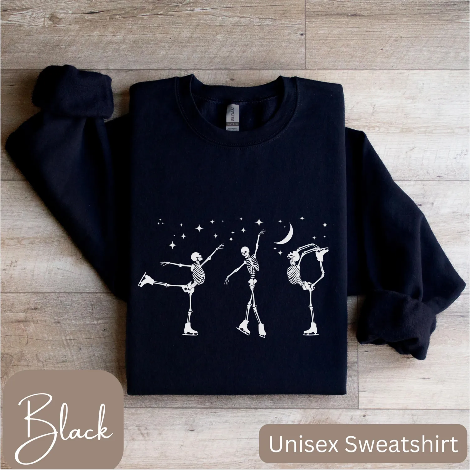 Halloween Skeleton Ice Skating Sweatshirt