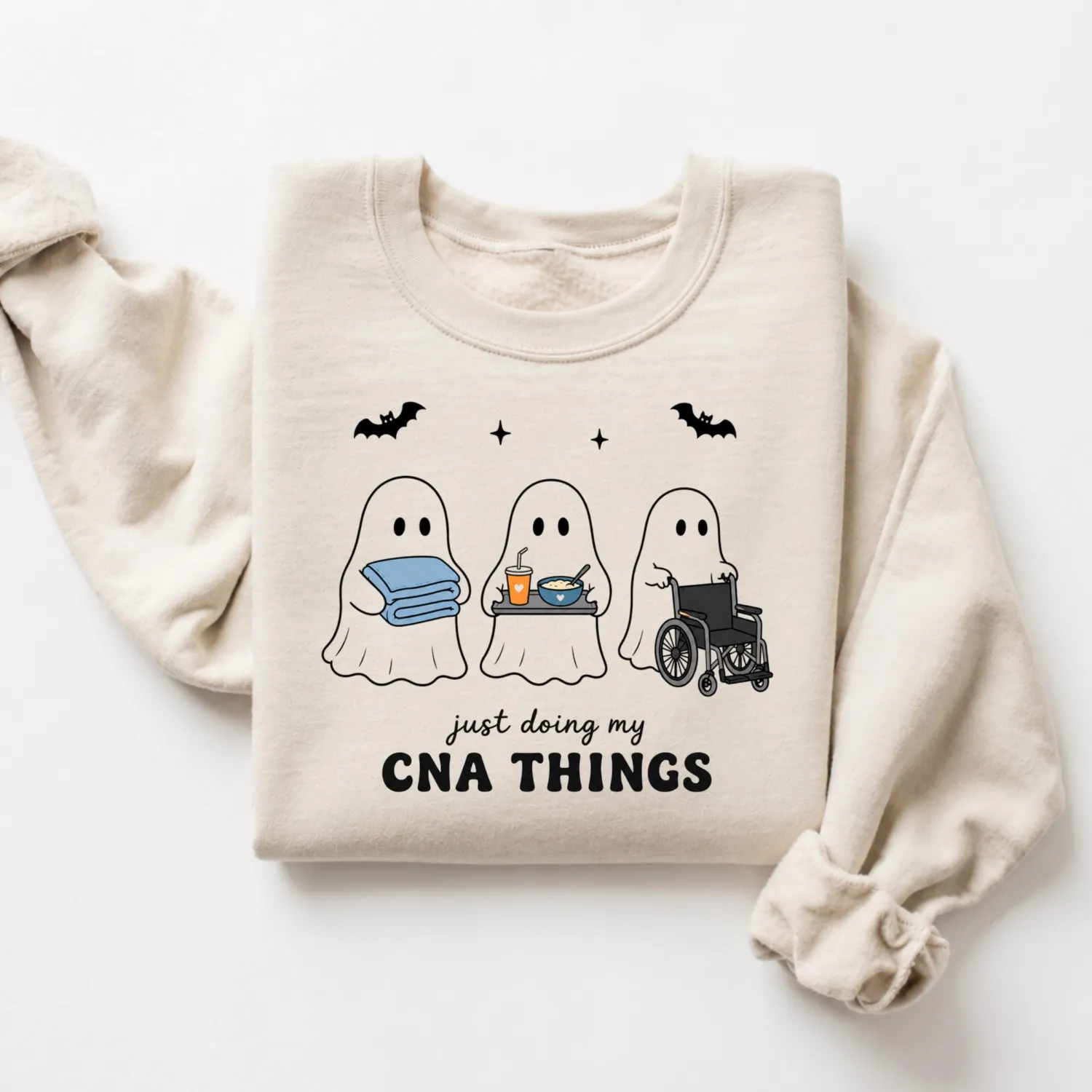 Ghost Nurse CNA Halloween Sweatshirt Ghost Nurse CNA Halloween Sweatshirt