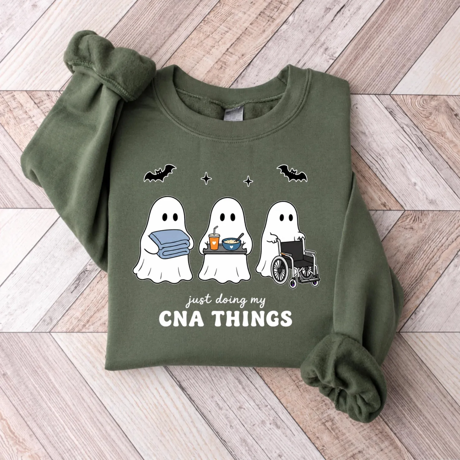 Ghost Nurse CNA Halloween Sweatshirt Ghost Nurse CNA Halloween Sweatshirt