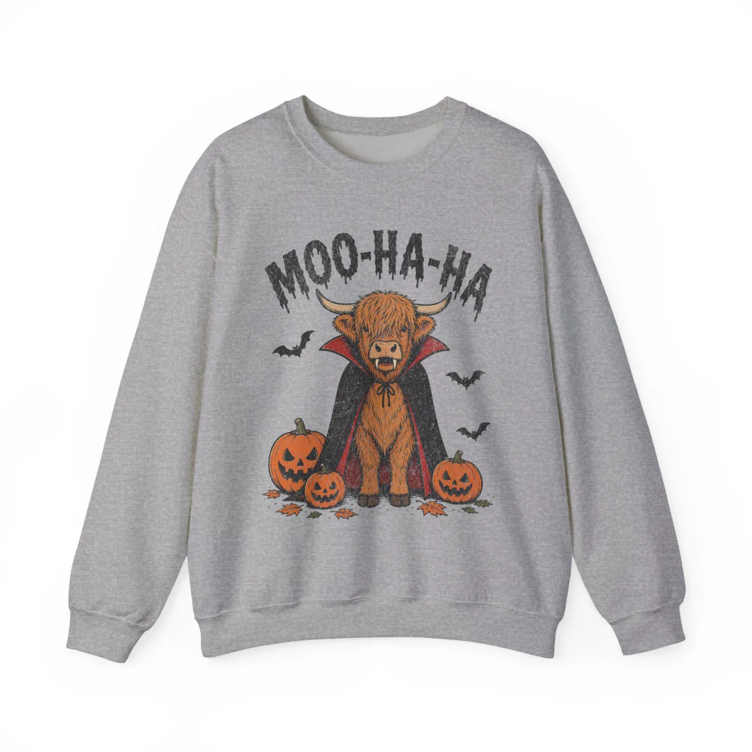 Dracula Moo HaHa Highland Cow Halloween Sweatshirt Dracula Moo HaHa Highland Cow Halloween Sweatshirt