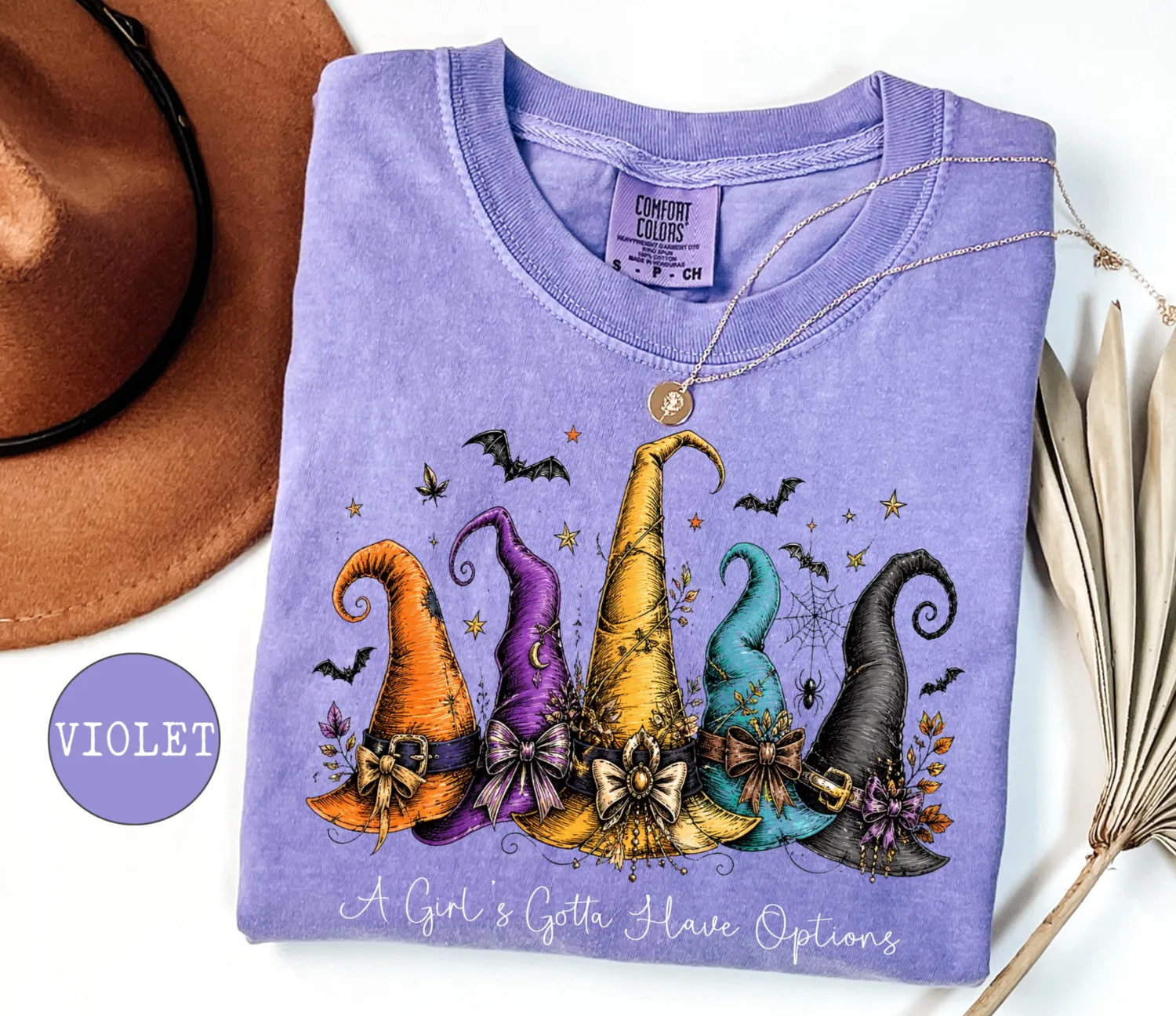Colorful Witch Hats Halloween T-Shirt