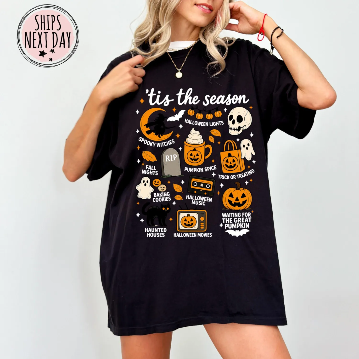 Vintage Pumpkin Witch Halloween T-Shirt