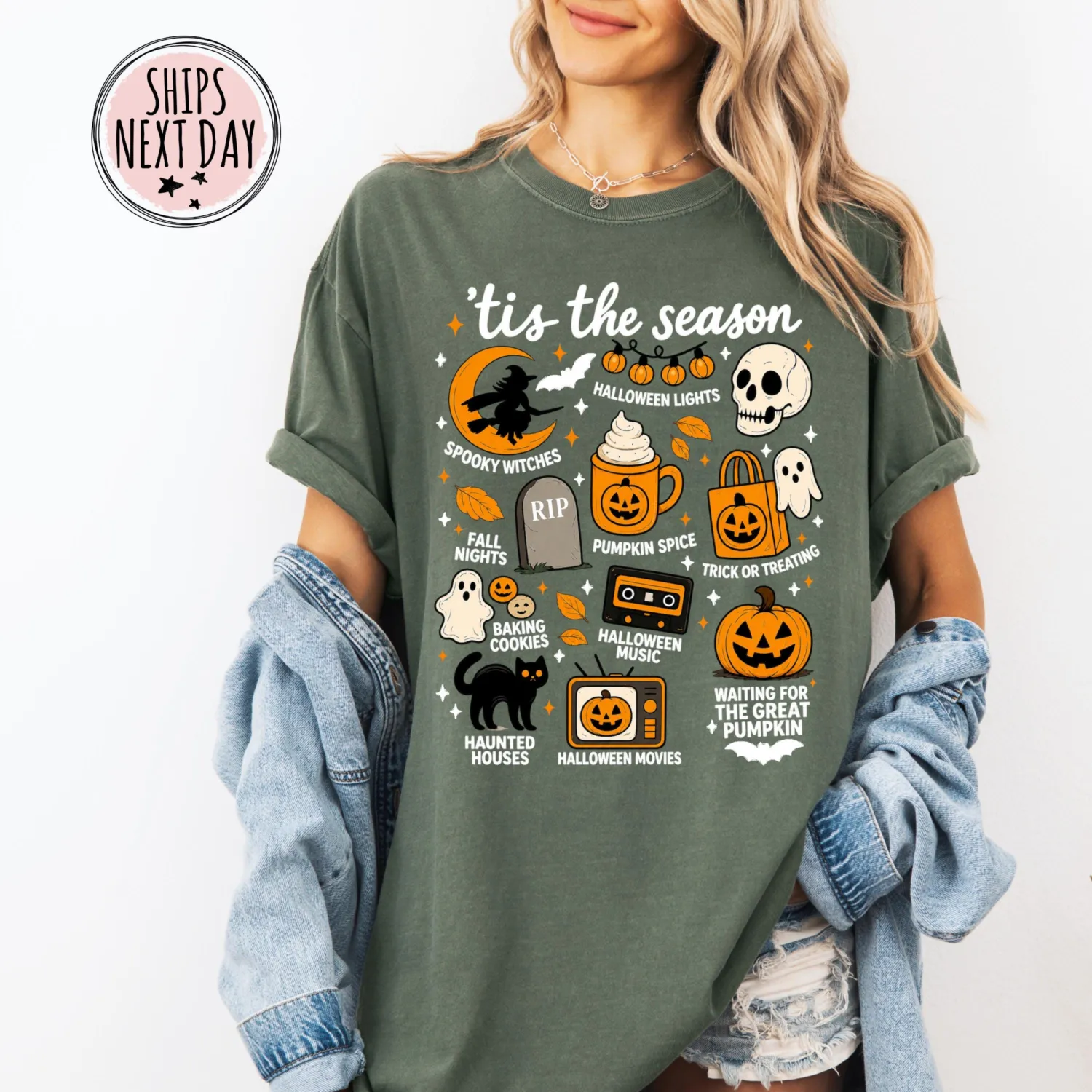 Vintage Pumpkin Witch Halloween T-Shirt