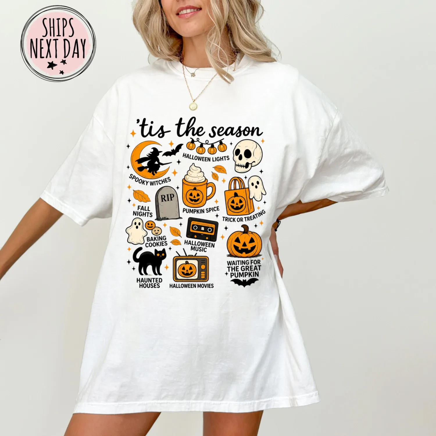 Vintage Pumpkin Witch Halloween T-Shirt