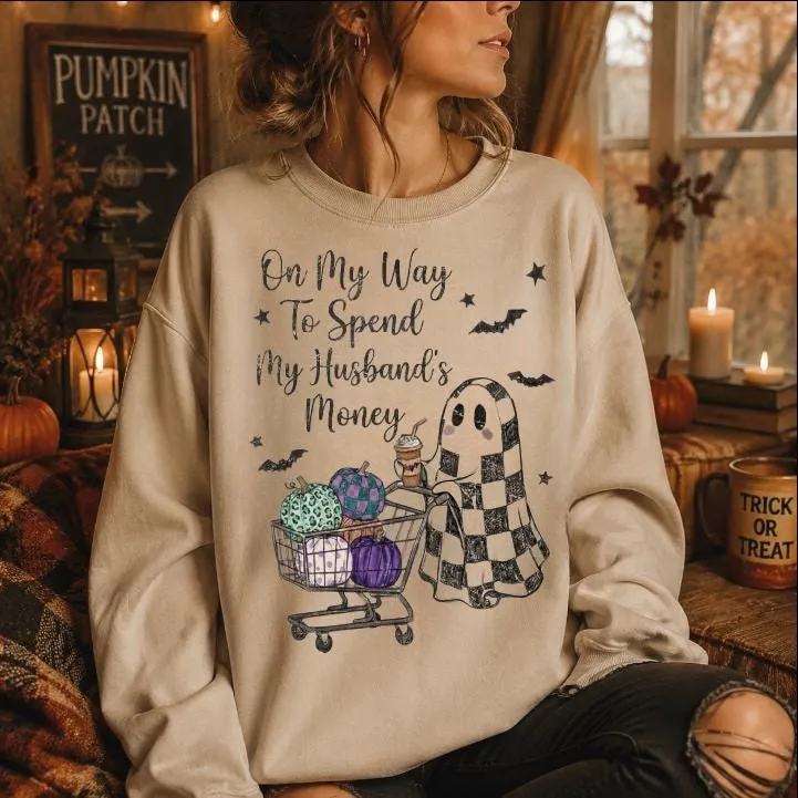 Funny Ghost Pumpkin Halloween Sweatshirt