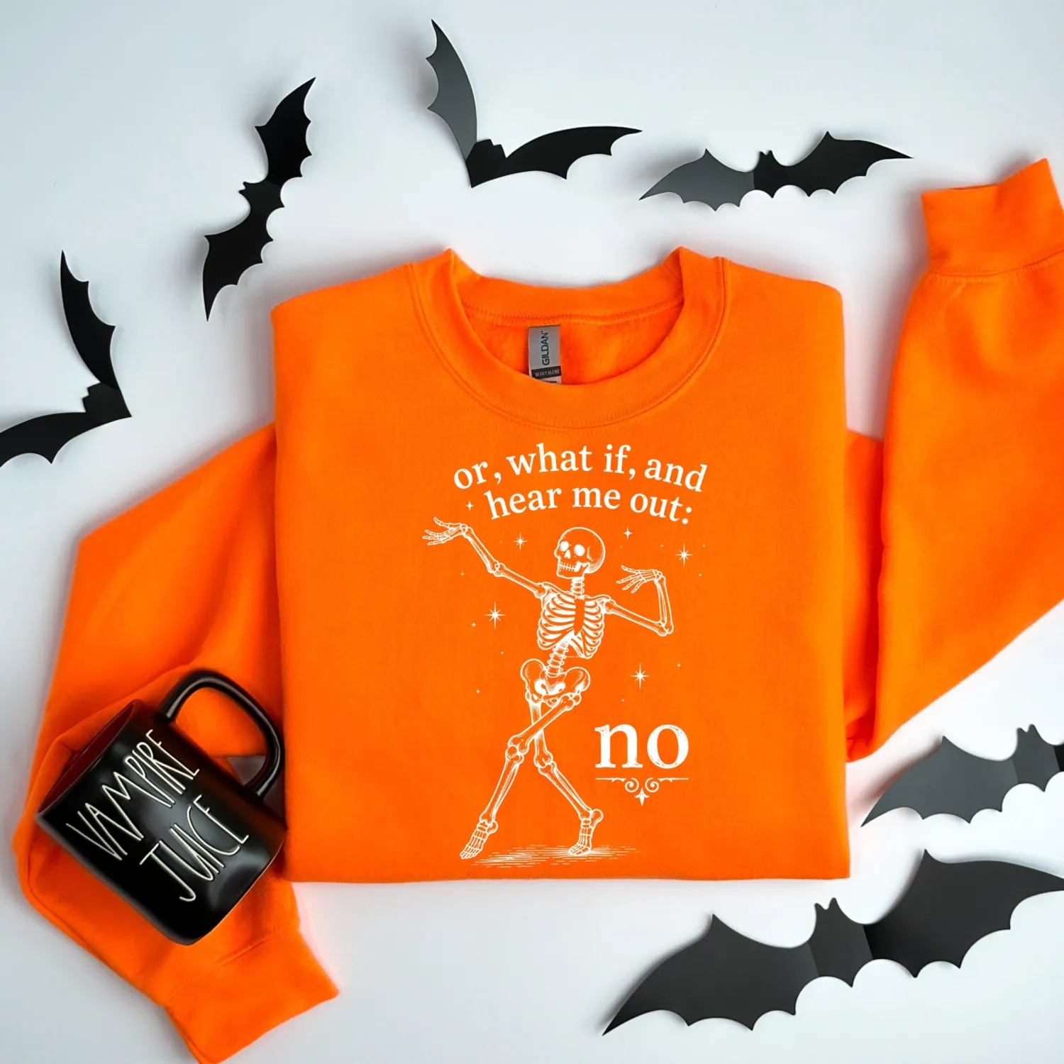 Hear Me Out No Dancing Skeleton Halloween Sweatshirt