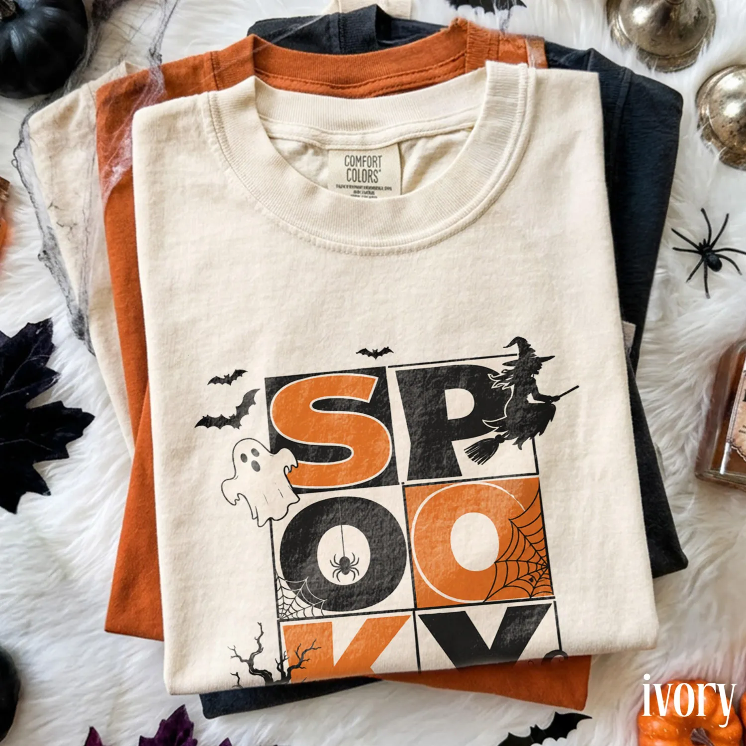 Spooky Retro Witch Ghost Halloween T-Shirt