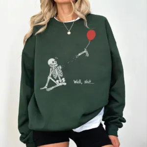 Funny Skeleton Lost Balloon Halloween Sweatshirt