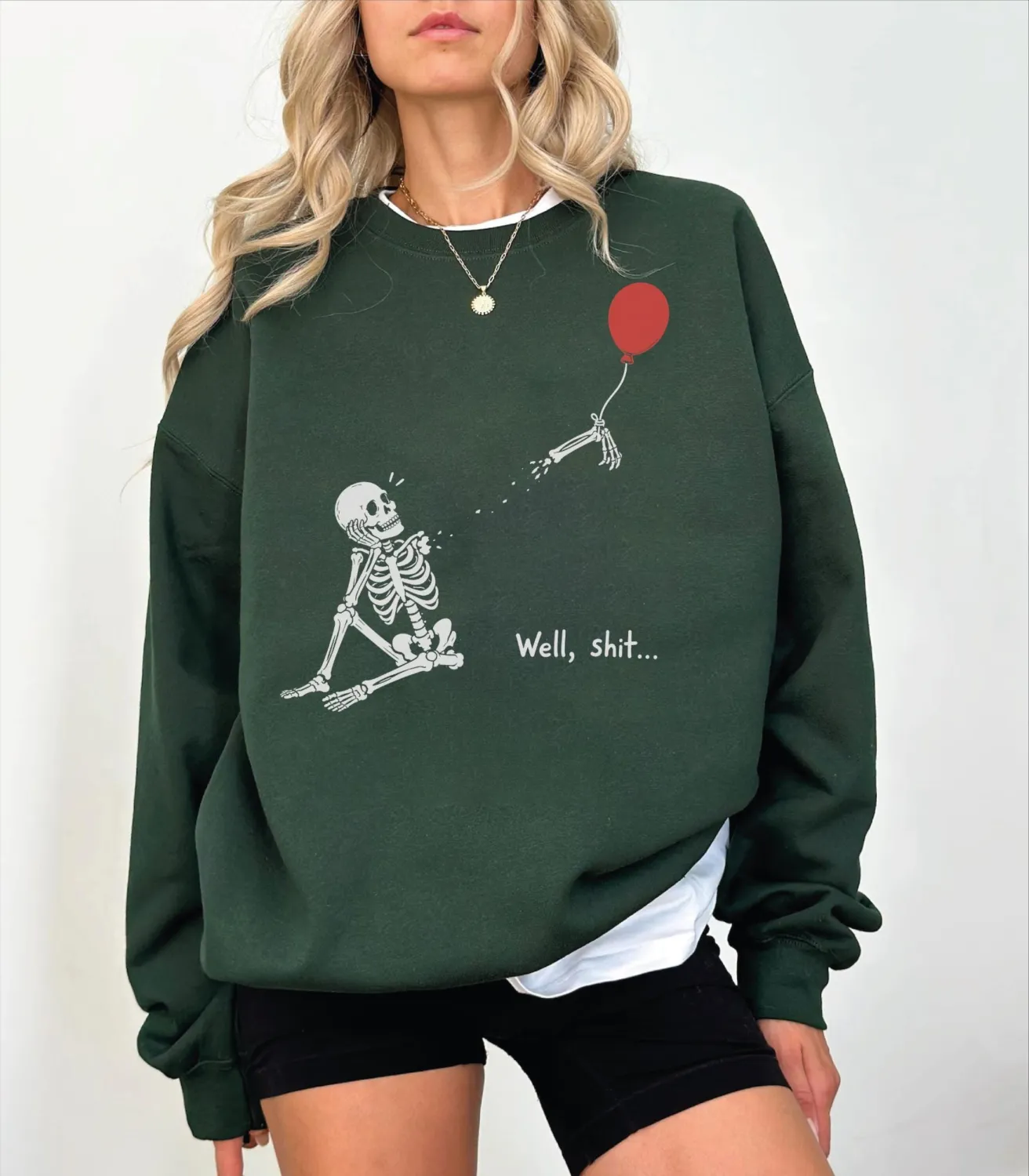 Funny Skeleton Lost Balloon Halloween Sweatshirt