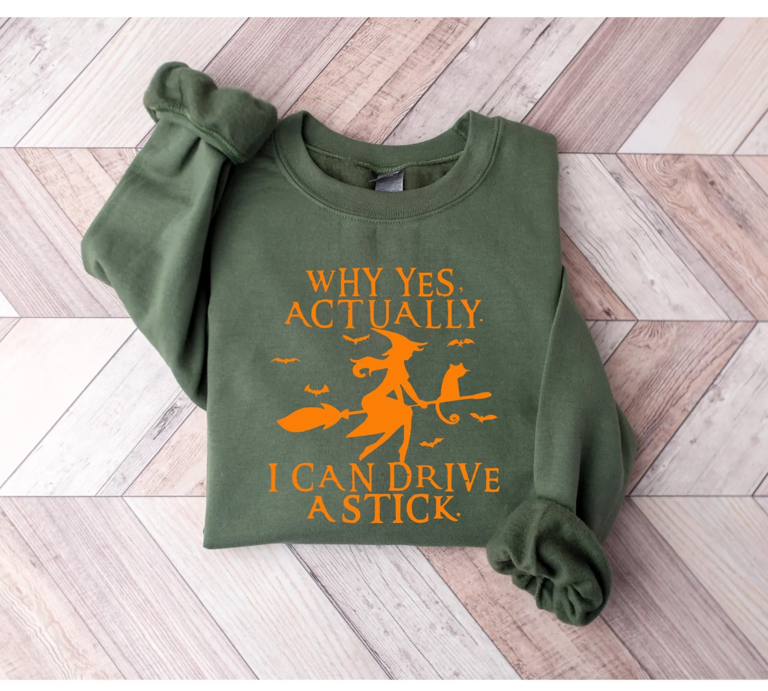 Funny Witch Driving Stick Halloween Sweatshirt Funny Witch Driving Stick Halloween Sweatshirt