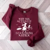 Funny Witch Driving Stick Halloween Sweatshirt Funny Witch Driving Stick Halloween Sweatshirt