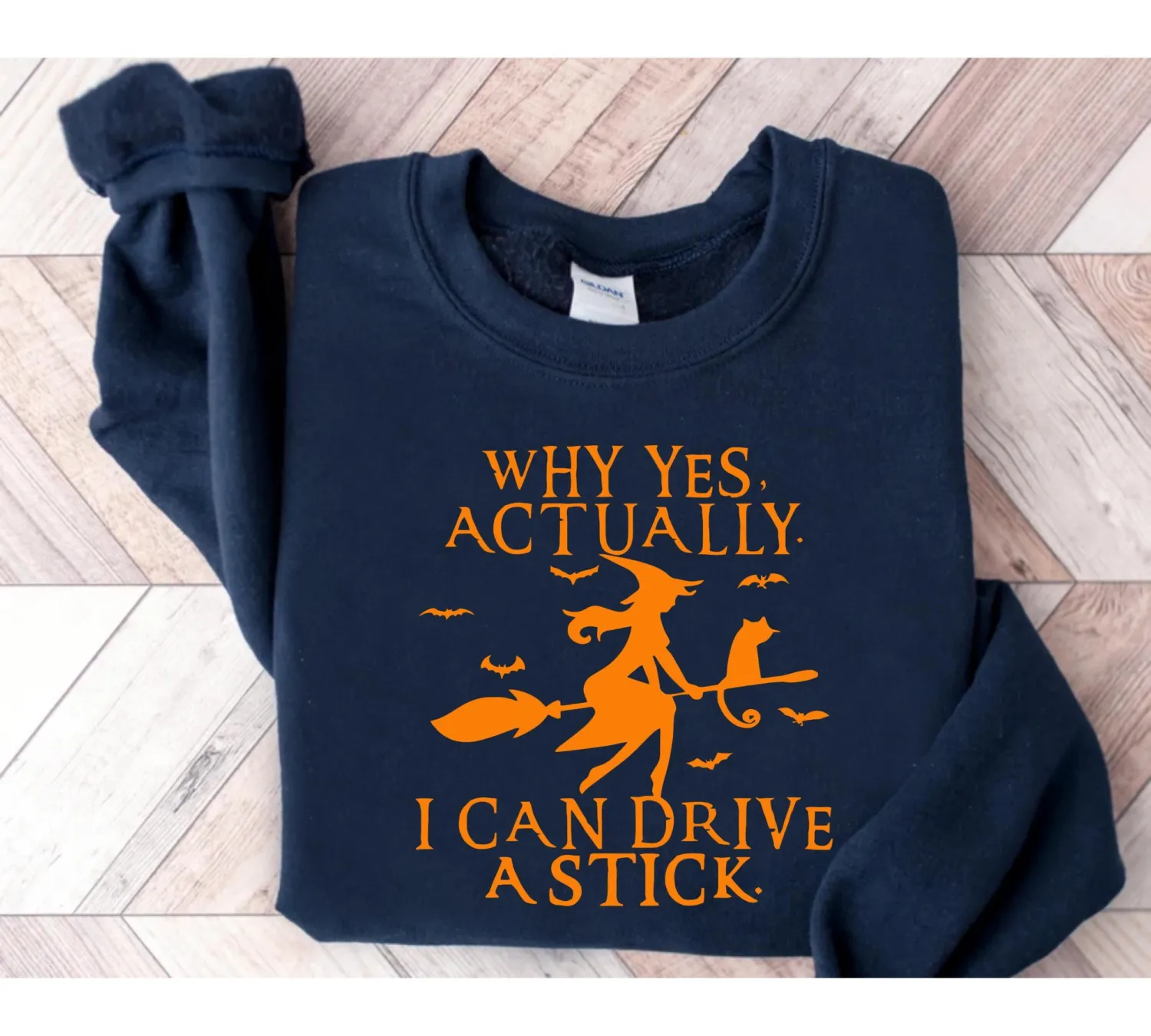 Funny Witch Driving Stick Halloween Sweatshirt Funny Witch Driving Stick Halloween Sweatshirt