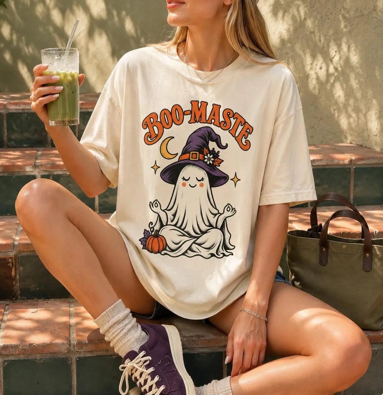 Boo-Maste Yoga Ghost Halloween T-Shirt