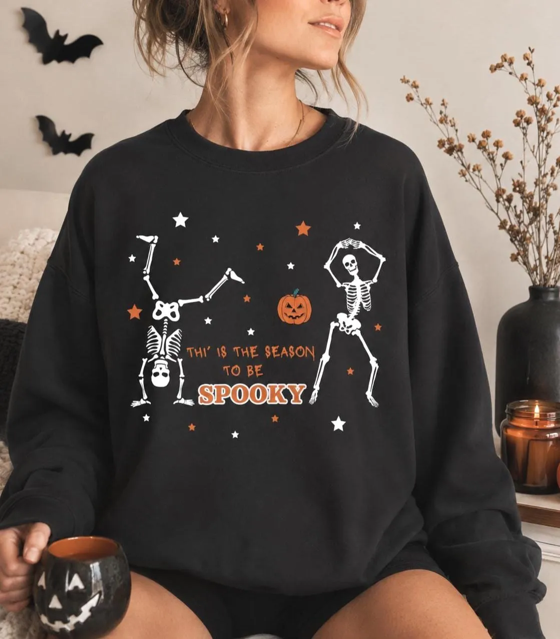 Tis the Season to Be Spooky Dancing Skeleton Sweatshirt Tis the Season to Be Spooky Dancing Skeleton Sweatshirt
