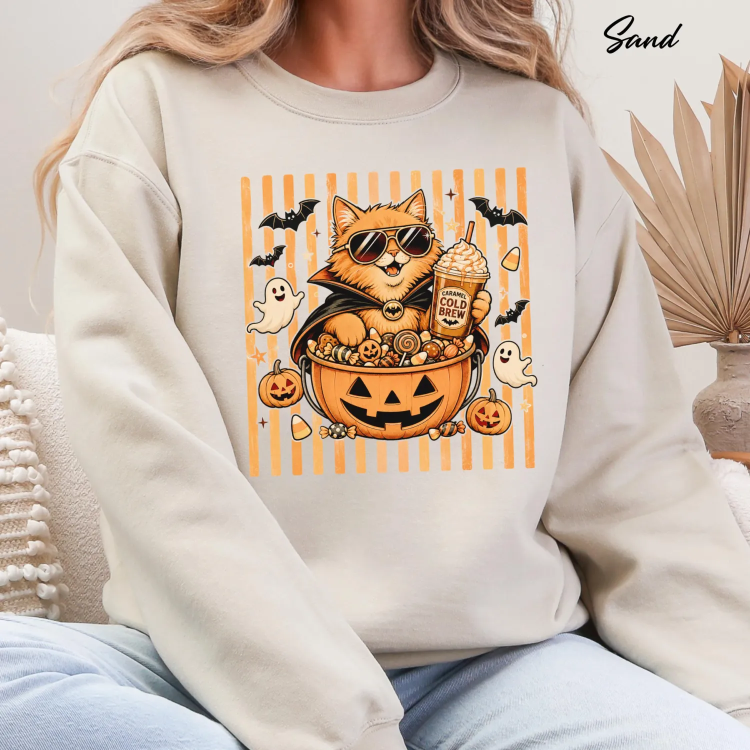 Vintage Halloween Cat Sweatshirt