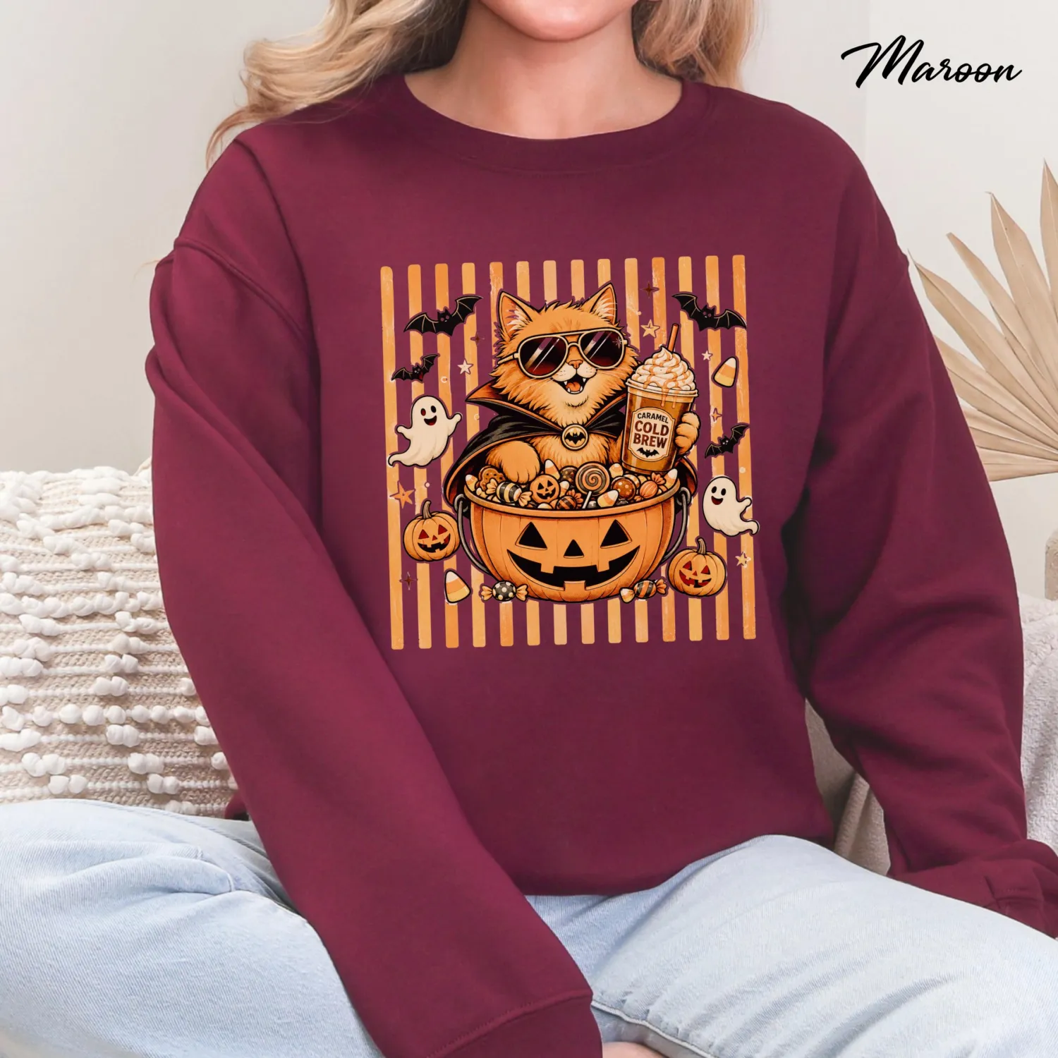 Vintage Halloween Cat Sweatshirt