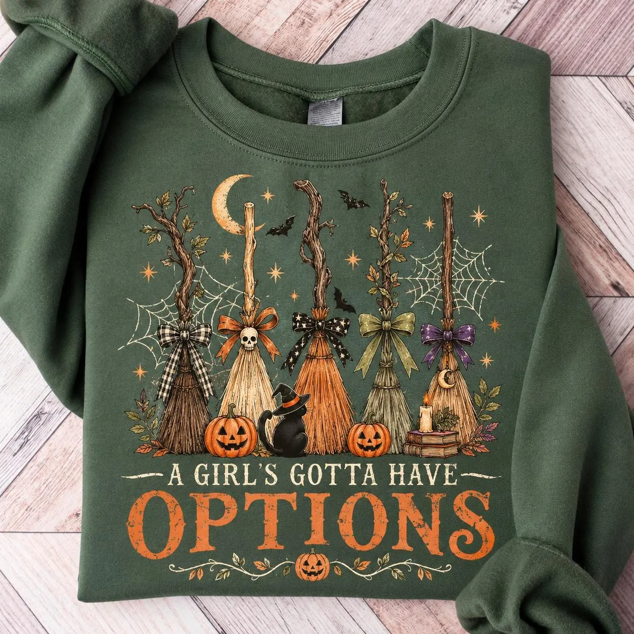 A Girl Needs Options Witchy Halloween Sweatshirt