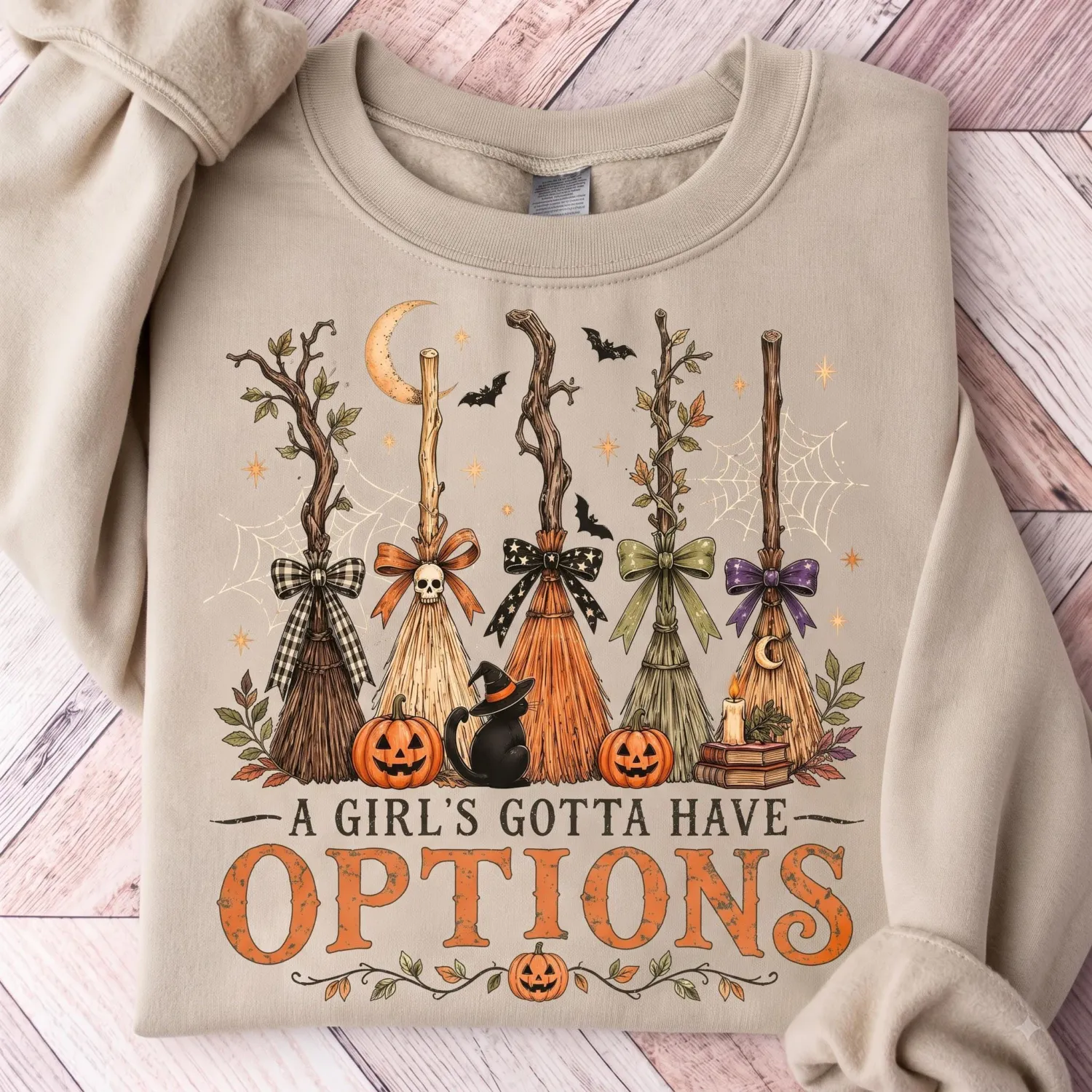 A Girl Needs Options Witchy Halloween Sweatshirt